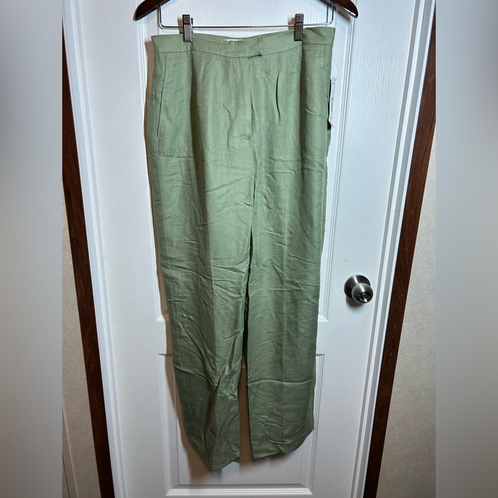 Women’s Pursuit Ltd Green Linen Blend Pants - Size 10 NWT NOS